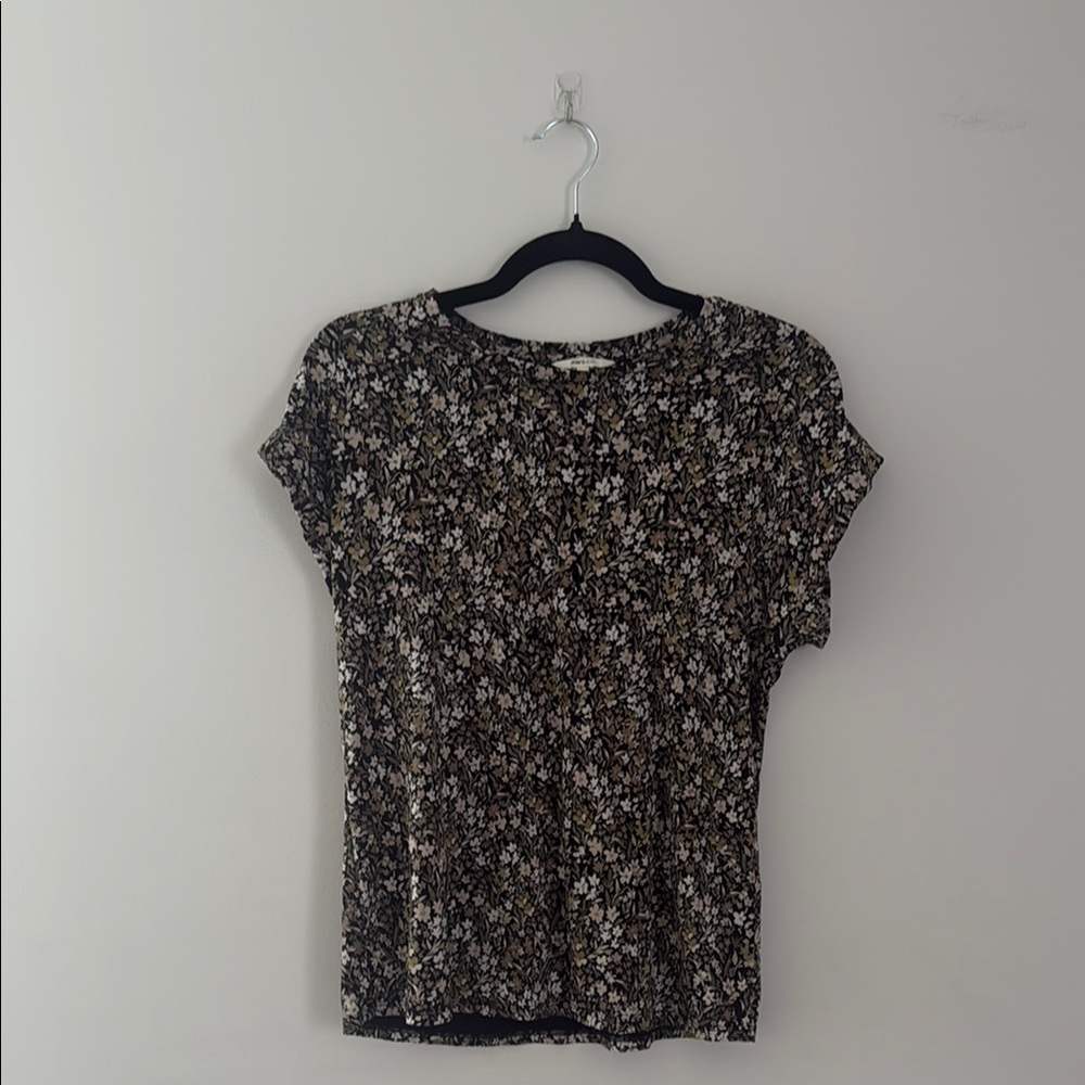 Floral Black and White Women's Top